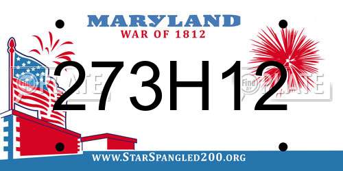 273H12 Maryland License Plate