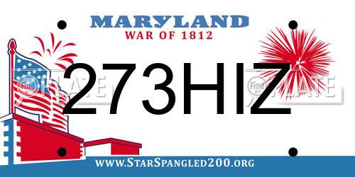 273HIZ Maryland License Plate