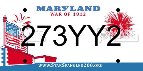 273YY2 Maryland License Plate