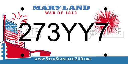 273YY7 Maryland License Plate