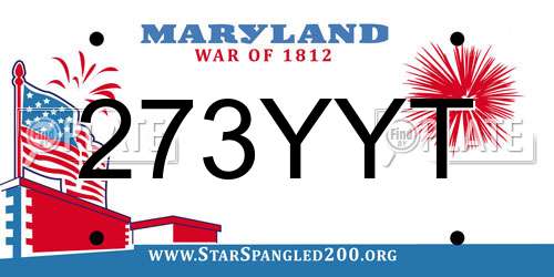 273YYT Maryland License Plate