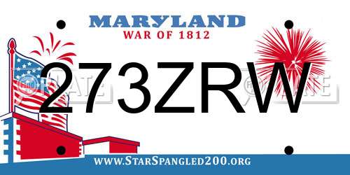 273ZRW Maryland License Plate