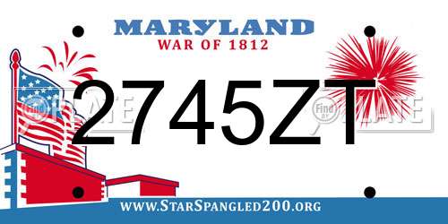 2745ZT Maryland License Plate
