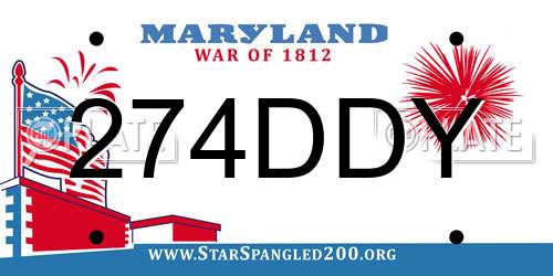 274DDY Maryland License Plate