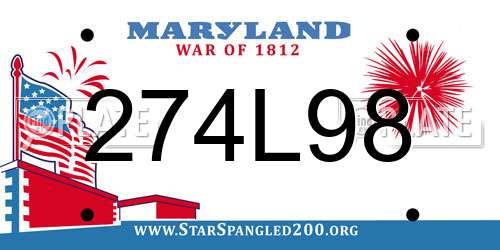 274L98 Maryland License Plate