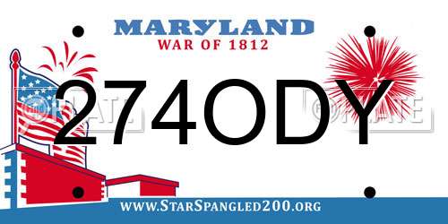 274ODY Maryland License Plate