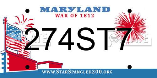 274ST7 Maryland License Plate