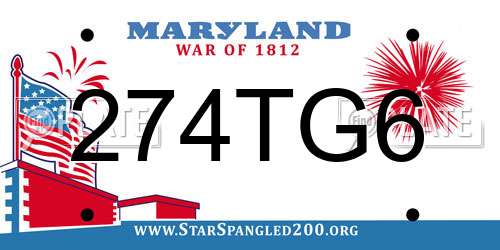 274TG6 Maryland License Plate