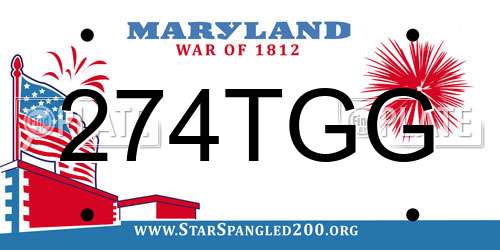 274TGG Maryland License Plate