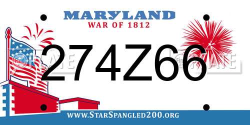 274Z66 Maryland License Plate