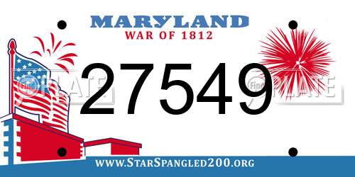 27549 Maryland License Plate