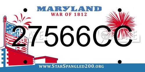 27566CC Maryland License Plate