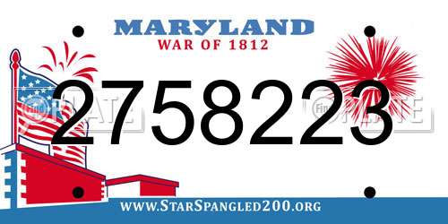 2758223 Maryland License Plate