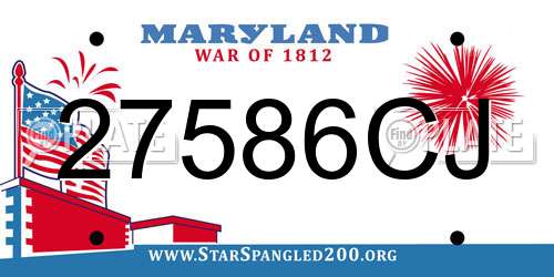 27586CJ Maryland License Plate