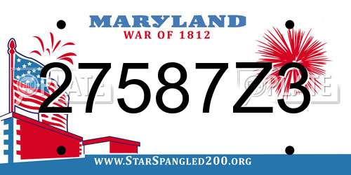 27587Z3 Maryland License Plate