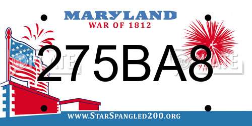 275BA8 Maryland License Plate