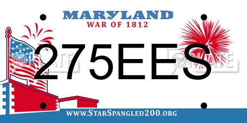 275EES Maryland License Plate