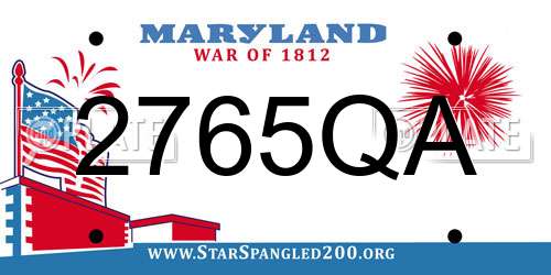 2765QA Maryland License Plate