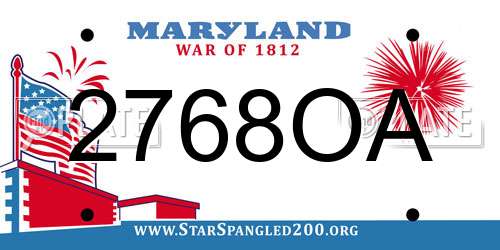 2768OA Maryland License Plate