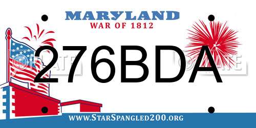 276BDA Maryland License Plate
