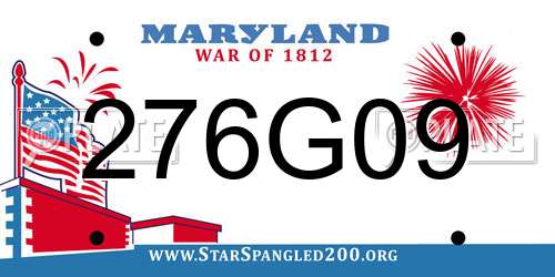 276G09 Maryland License Plate