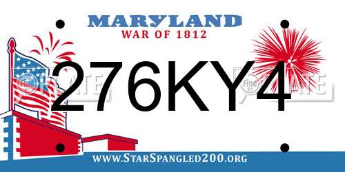 276KY4 Maryland License Plate