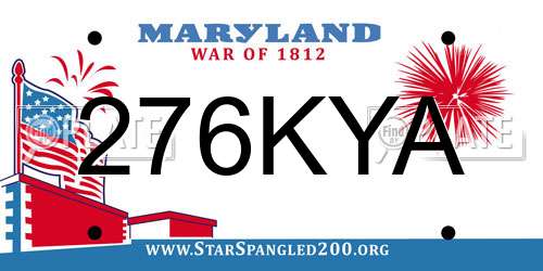 276KYA Maryland License Plate