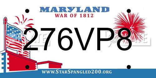 276VP8 Maryland License Plate