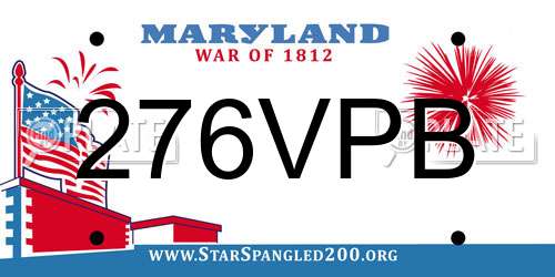 276VPB Maryland License Plate
