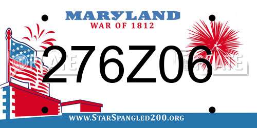 276Z06 Maryland License Plate