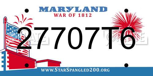27707T6 Maryland License Plate