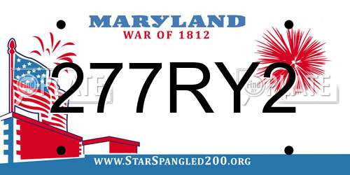 277RY2 Maryland License Plate