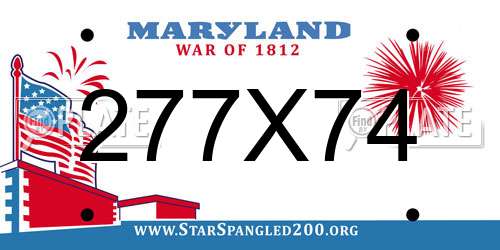 277X74 Maryland License Plate