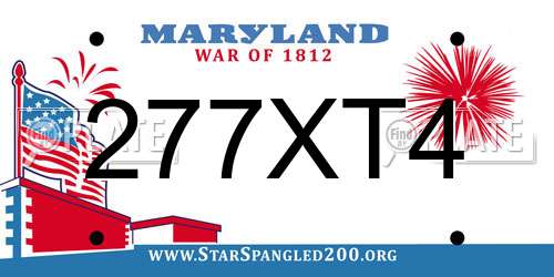 277XT4 Maryland License Plate