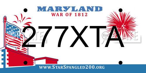 277XTA Maryland License Plate