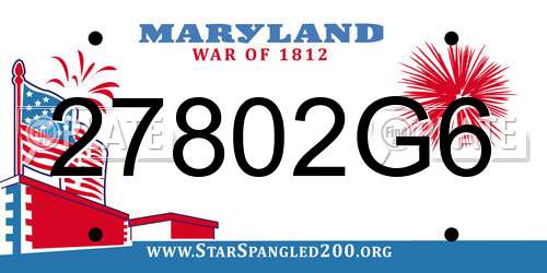 27802G6 Maryland License Plate