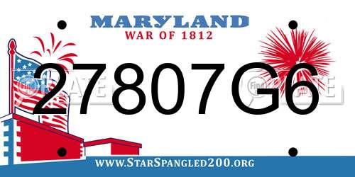 27807G6 Maryland License Plate