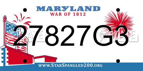 27827G3 Maryland License Plate