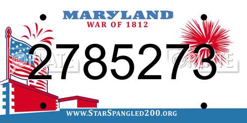 2785273 Maryland License Plate