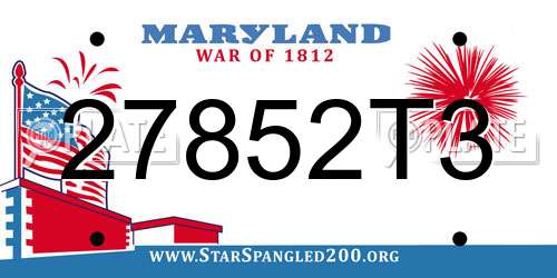 27852T3 Maryland License Plate