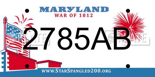 2785AB Maryland License Plate