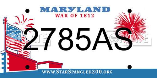 2785AS Maryland License Plate