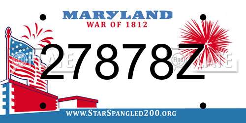27878Z Maryland License Plate