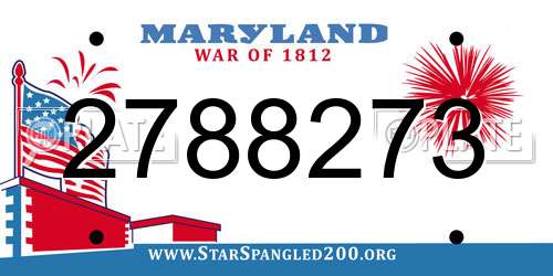 2788273 Maryland License Plate