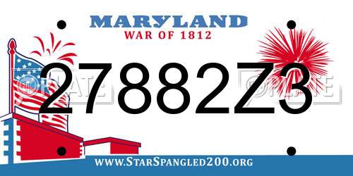 27882Z3 Maryland License Plate