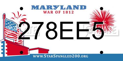 278EE5 Maryland License Plate