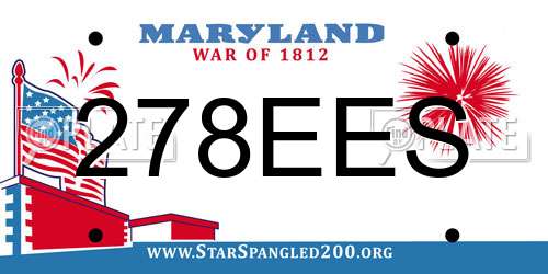 278EES Maryland License Plate
