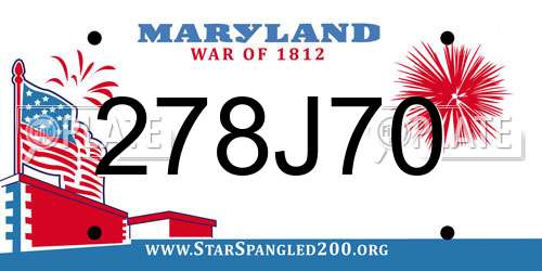 278J70 Maryland License Plate
