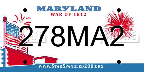278MA2 Maryland License Plate