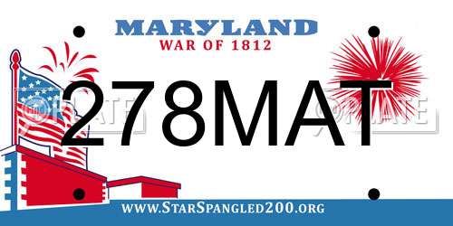 278MAT Maryland License Plate